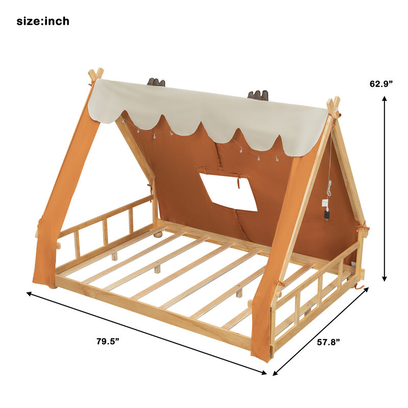 Merax Kids' Adventure Cabin Bed with Detachable Tent image number 4