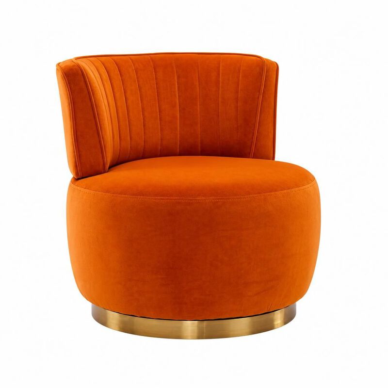 GOODSILO 360 Degree Swivel Barrel Accent Chair, Upholstered Round Armchair for Living Room, Bedroom, Office, Nursery, Lounge, Waiting Rooms image number 0