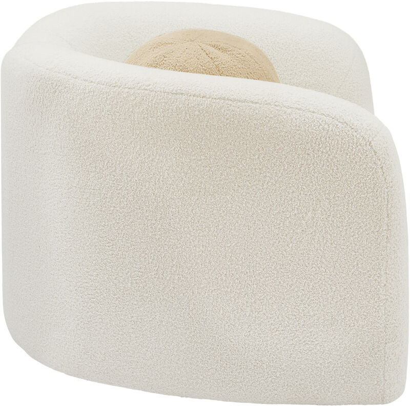 Meridian Furniture Kali Cream Faux Shearling Teddy Fabric Chair