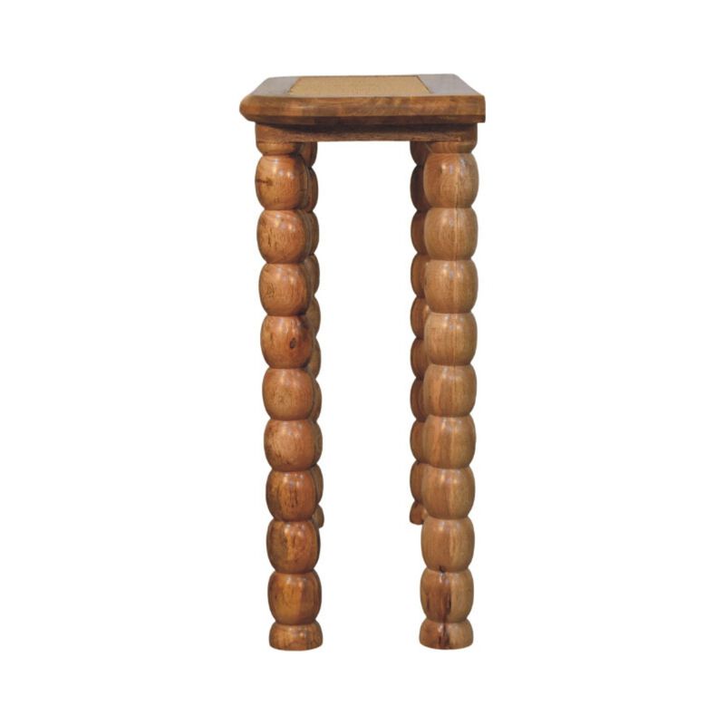 Artisan Furniture Solid Wood Spindle Rattan Console Table , Brown image number 7