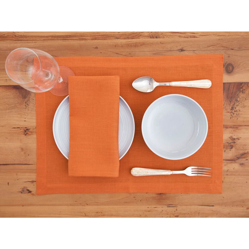 Solino Home Fete 100% Linen Placemats &ndash; Set of 4, 14 x 19 in, Machine Washable, Holiday and Everyday Dining