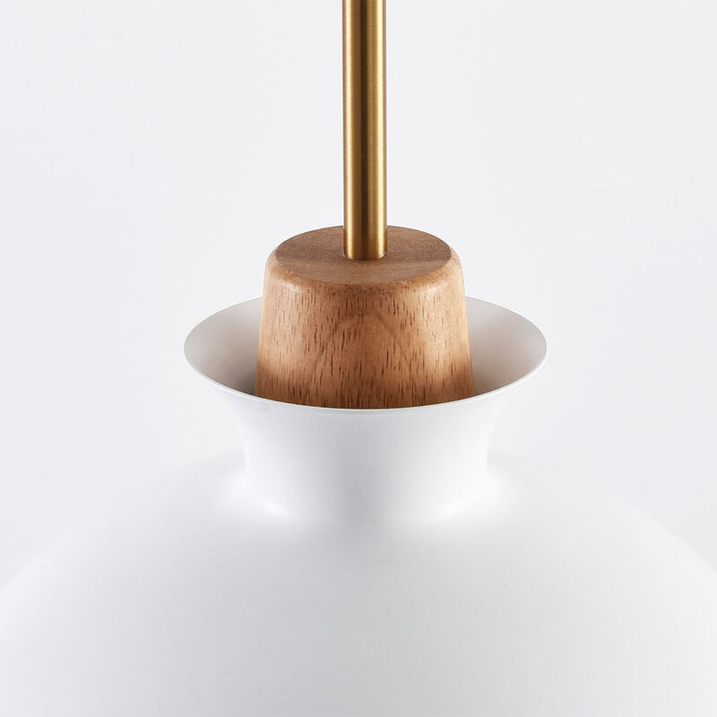 11" Modern Matte White Dome Pendant Light with Adjustable Cord for Bedroom, Kitchen Island or Living Room image number 8
