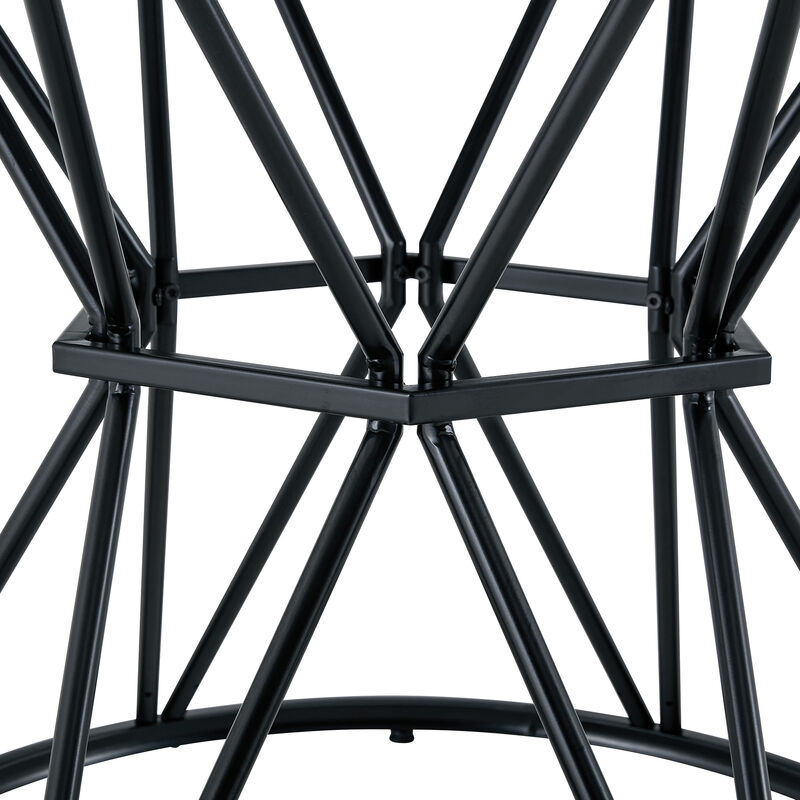 Whisen 47.3" Round Dining Table, MDF Metal for Home Kitchen Restaurant image number 6