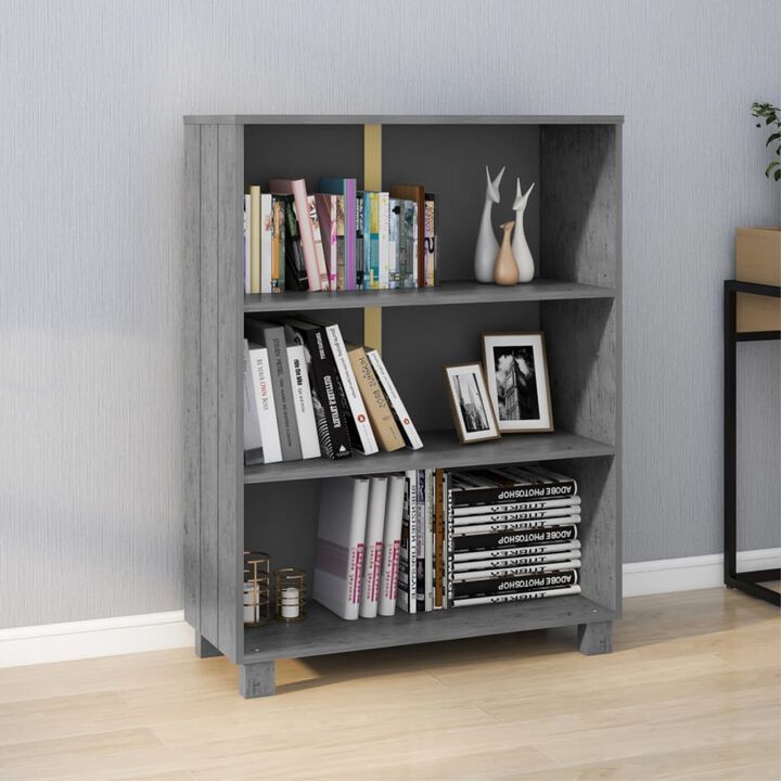 vidaXL Book Cabinet Dark Gray 33.5"x13.8"x13.8" Solid Wood Pine