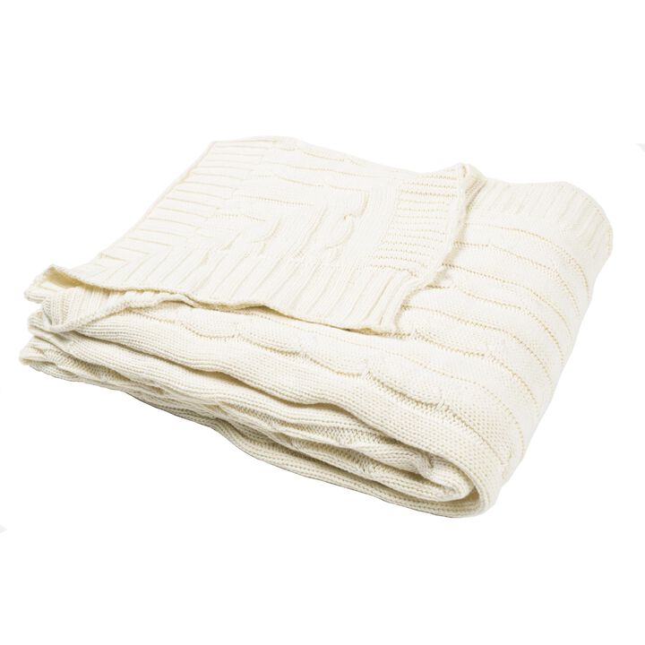 Ivory 50" x 60" Throw Blanket