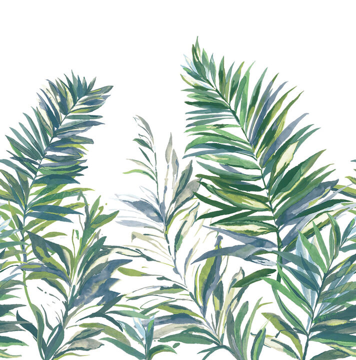 Swaying Palms Green & Blue Mural