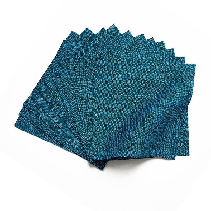 Christmas Linen Cocktail Napkins 6 x 6 in Set of 12 - Athena, Solino Home