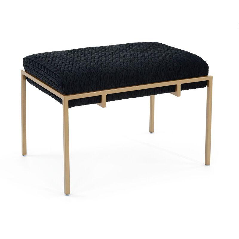 Metal Gold Upholstered Bench