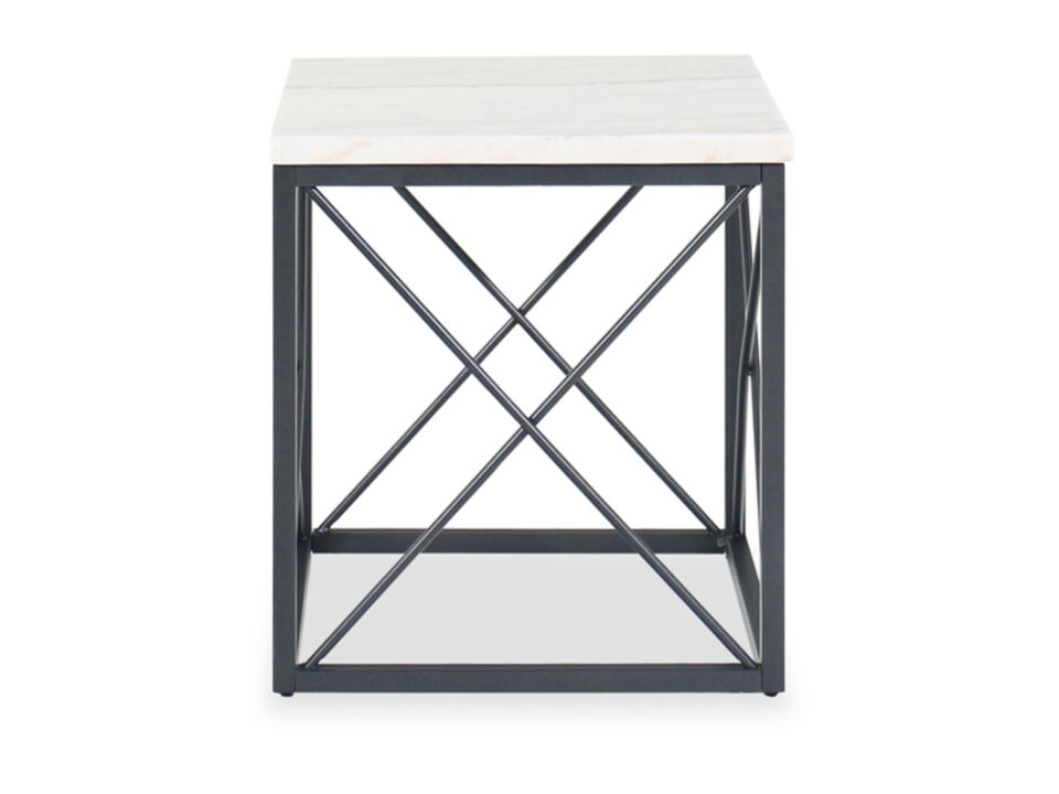 Skyler White Marble End Table