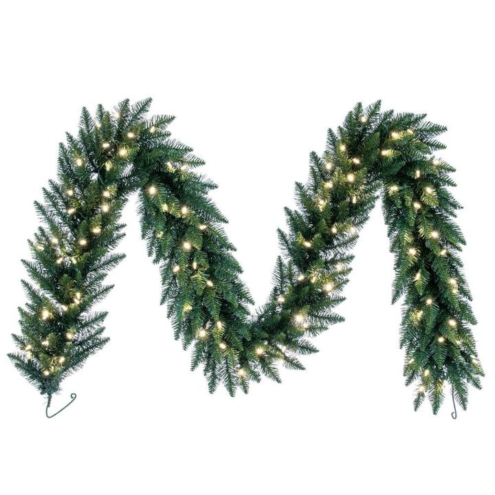 Vickerman 9'x14 Camdon Fir LED Lights Artificial Christmas Garland in Green