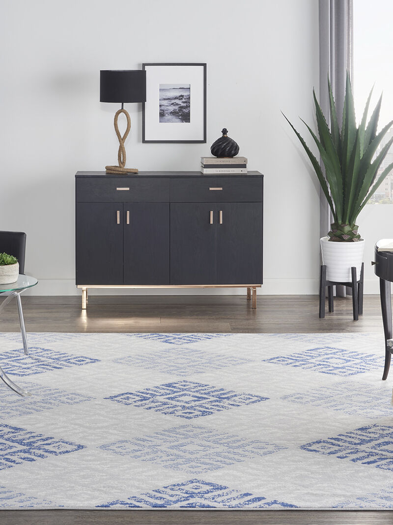 Whimsicle WHS18 Gray/Blue 7' x 10' Rug image number 1