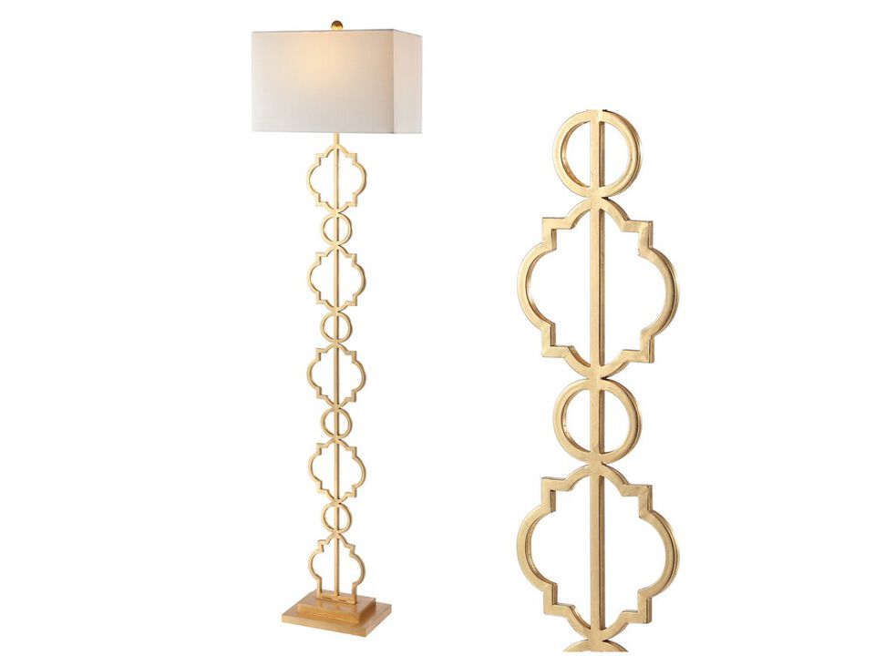 Selina Iron Ogee Trellis Modern LED Floor Lamp