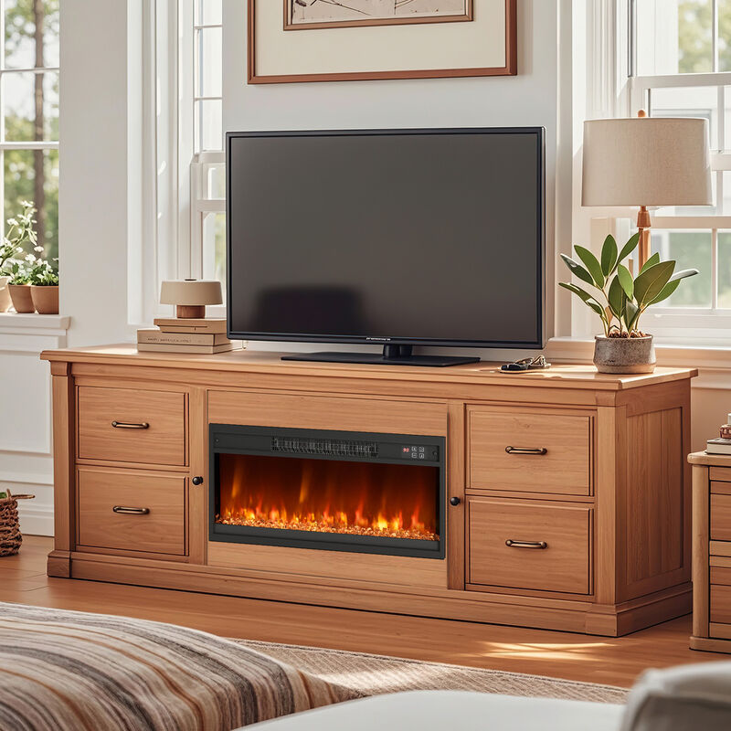 Electric Fireplace Insert with Remote Control for Easy Installation and Cozy Home Heating