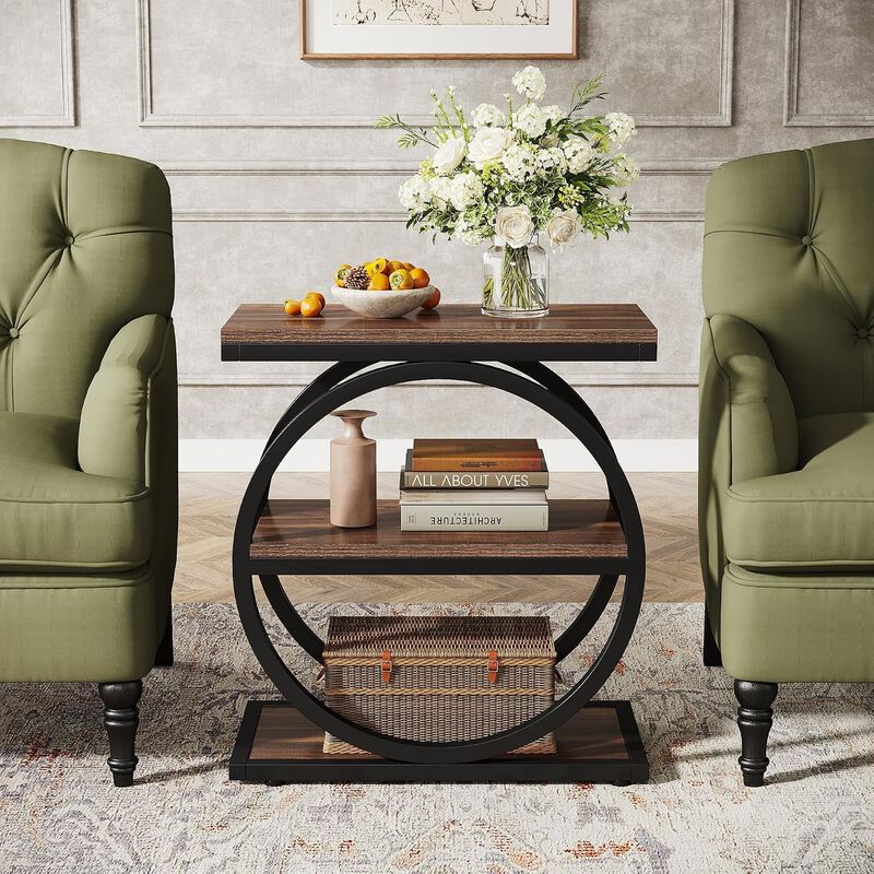 3-Tier End Table - Side Table with Metal Frame image number 2