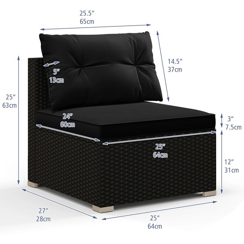 Mondawe 5 Piece Outdoor Furniture Set with Solid Tabletop and Soft Cushions