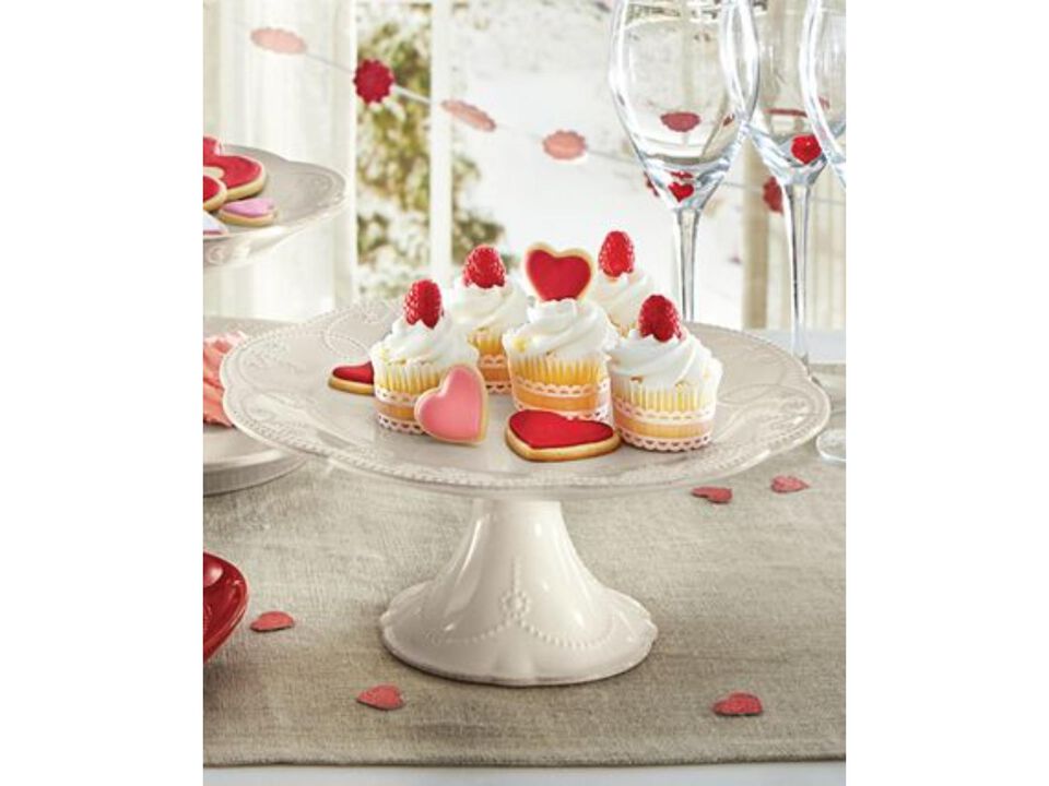 Lenox French Perle Pedestal Cake Plate, Medium, White