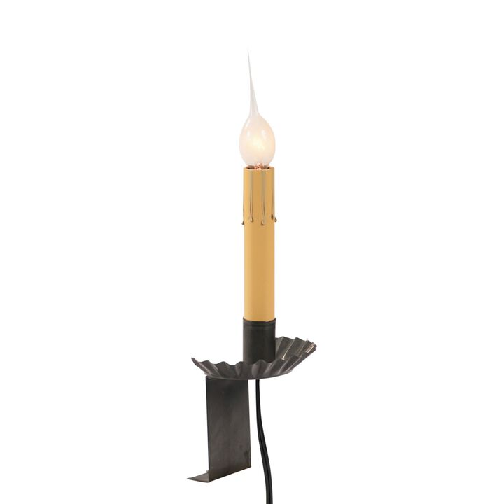 Raised Crimped Window Sill Accent Lamp 10in Kettle Black Metal Indoor Corded