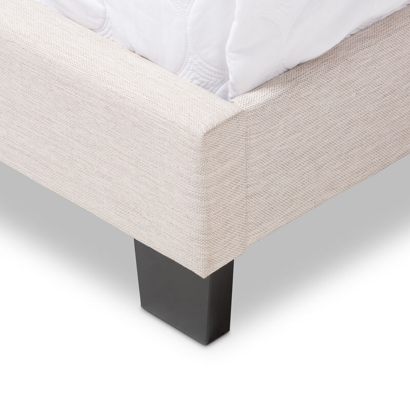 Baxton Studio Hampton Modern and Contemporary Light Beige Fabric Upholstered Queen Size Bed image number 5