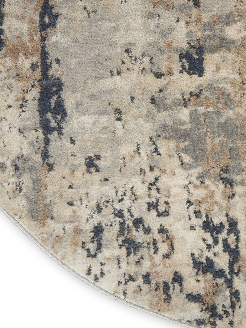 Quarry QUA01 Beige/Gray 4' x Round Rug