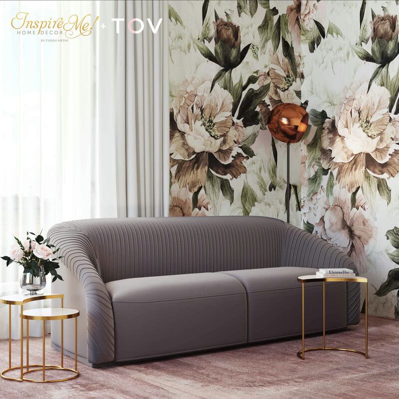 Yara Pleated Velvet Sofa. image number 6