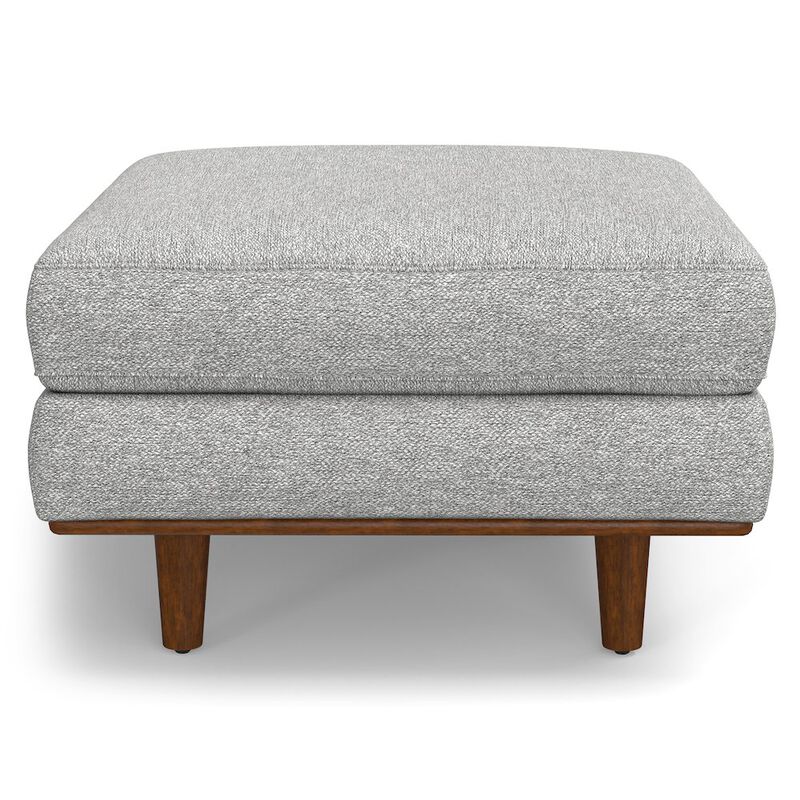 Simpli Home Morrison Ottoman In Woven-Blend Fabric