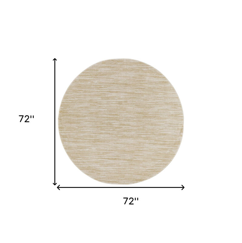 HomeRoots 6' Ivory And Gold Round Abstract Indoor Outdoor Area Rug image number 3