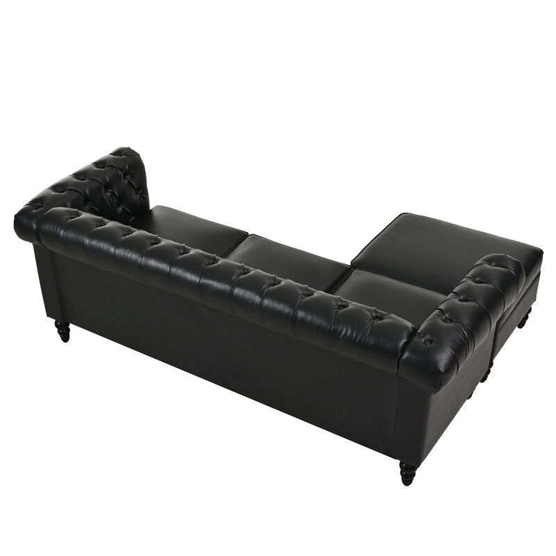 Glebaf  L-Shaped PU Sectional Sofa image number 6