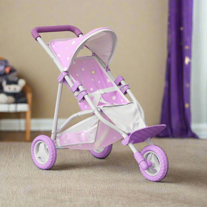 Olivia's Little World Dolls Jogging-Style Doll Stroller with Canopy, Purple
