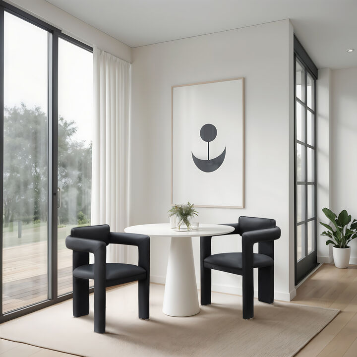 Meridian Furniture Brenda Black Vegan Leather Dining Chair, Set of 2