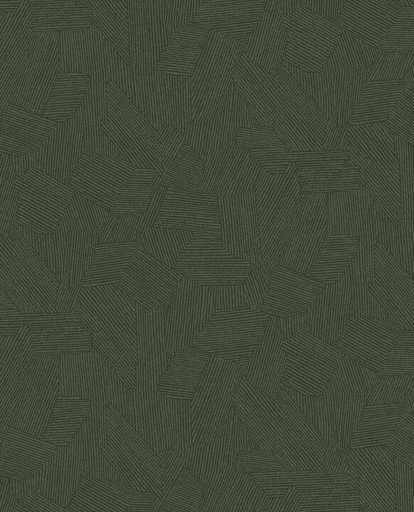Clio Dark Green Lined Geometric Wallpaper