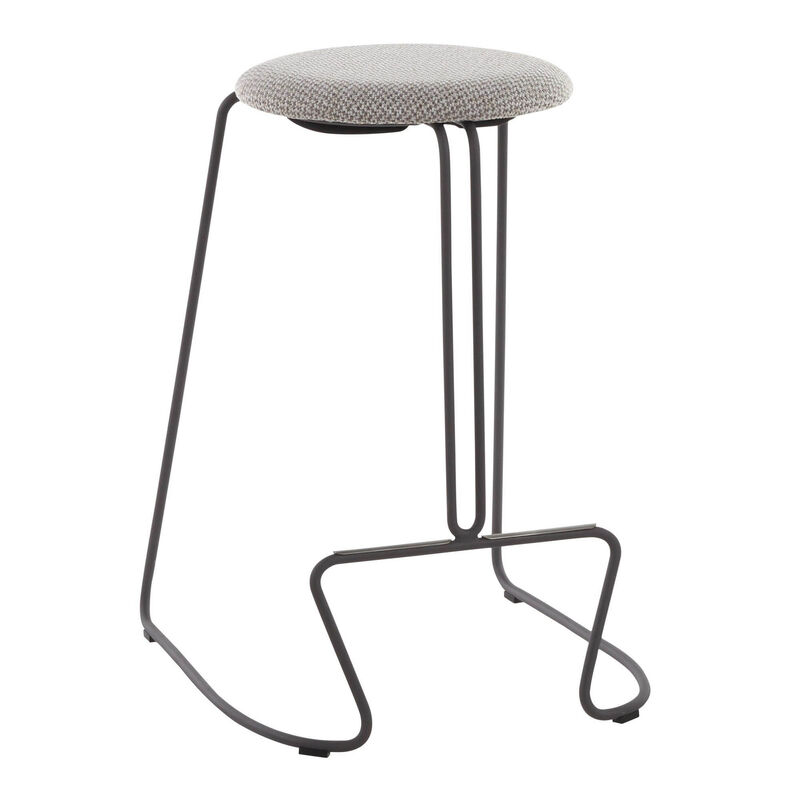 Lumisource Finn Contemporary Counter Stool in Grey Steel, Fabric - Set of 2 image number 3