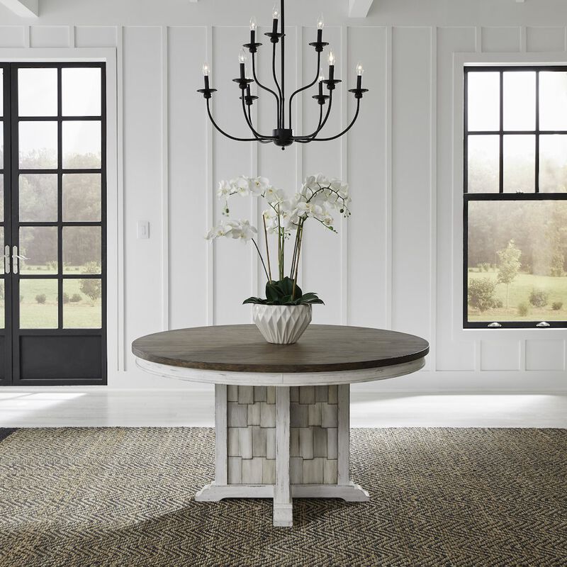 Liberty Furniture Pedestal Table Set in Pine Solids & Veneers image number 6
