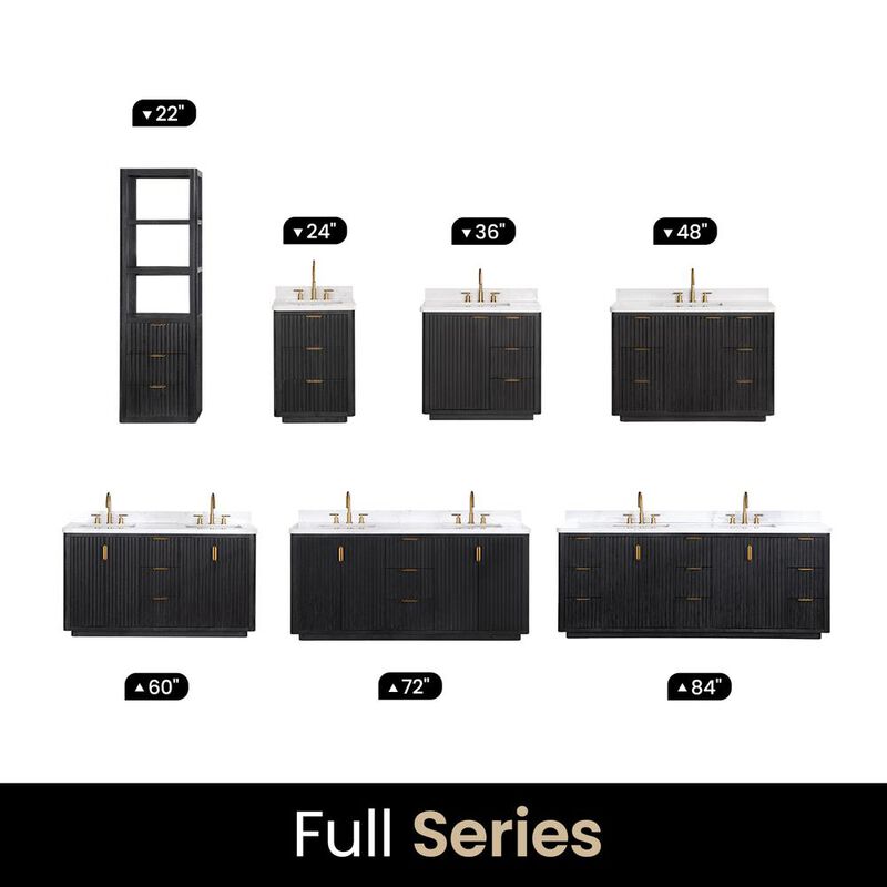 Vinnova Design Free-standing Single Bathroom Vanity with Composite top in Lightning White