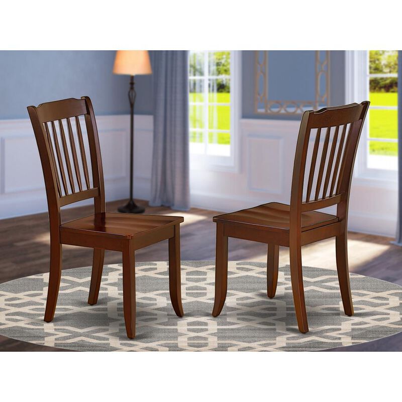 East West Furniture Dining Chair Mahogany, DAC-MAH-W