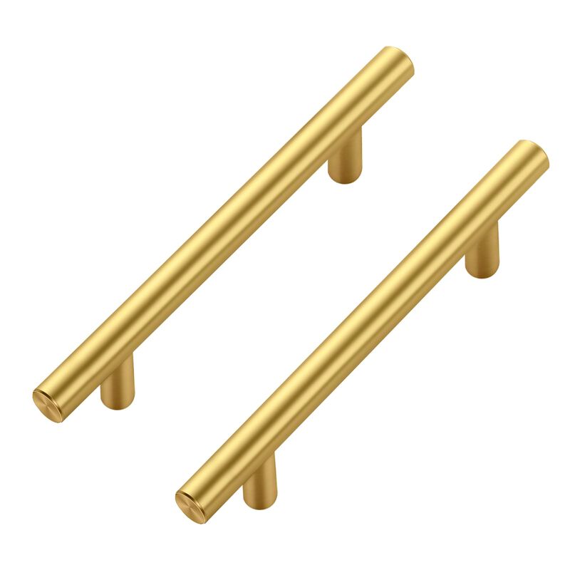 JOY DECOR 30 Pack Cabinet Handles, Gold Cabinet Pulls, 4 in Hole Center Kitchen Cabinet Handles, Stainless Steel T Bar Handles f