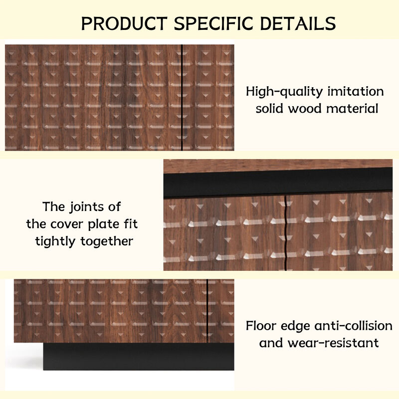 TATEUS 58.3" Wide Modern Sideboard Buffet with 4 Doors and Anti-Dumping