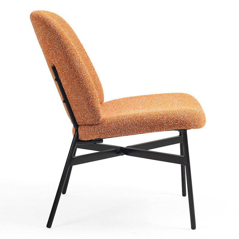 Glamour Home Belhonor Orange Fabric Accent Chair with Black Metal Legs
