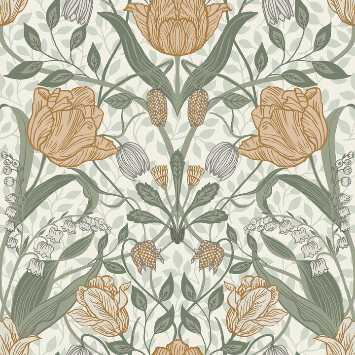Fillippa Green Tulip Wallpaper (Set of 2)