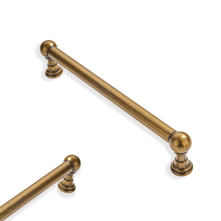 ZAUYX 2 Pack 5 Inch Hole Center Antique Brass Cabinet pulls Solid Heavy Duty Drawer Handles Dresser Handles Cabinet Handles Bath