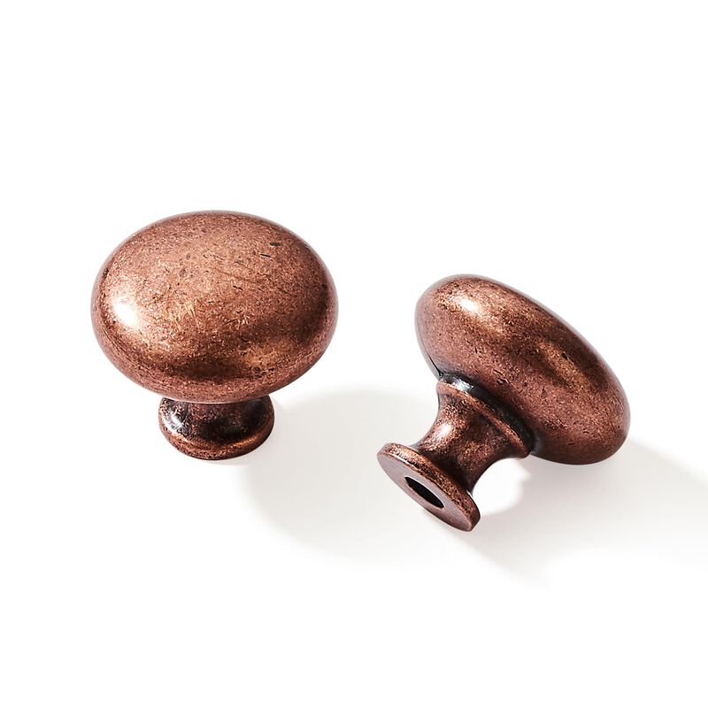 khtumeware 10 Pack 1-1/4"" Vintage Antique Copper Zinc Alloy Cabinet Knobs - Single Hole Center Kitchen Cabinet Pull Hardware fo
