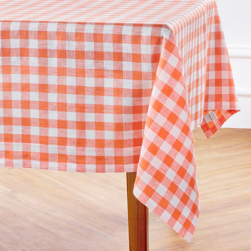 Solino Home Morgan Check 100% Linen Tablecloth &ndash; Handcrafted, Machine Washable, Perfect for Holiday and Everyday Dining