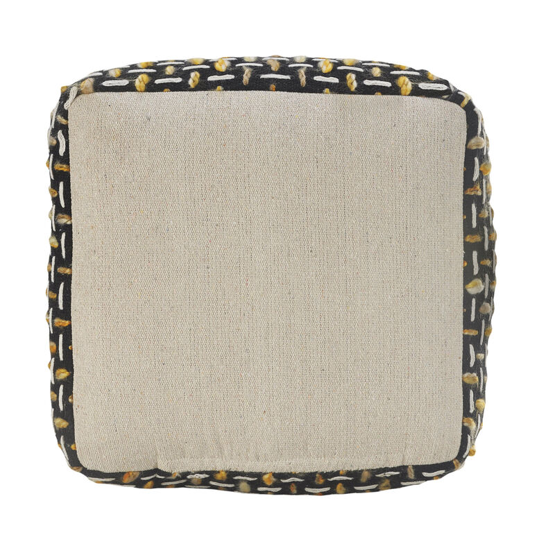 Durable Fabric Geometric Pouf Ottoman – Accent Floor Cushion for Living Room