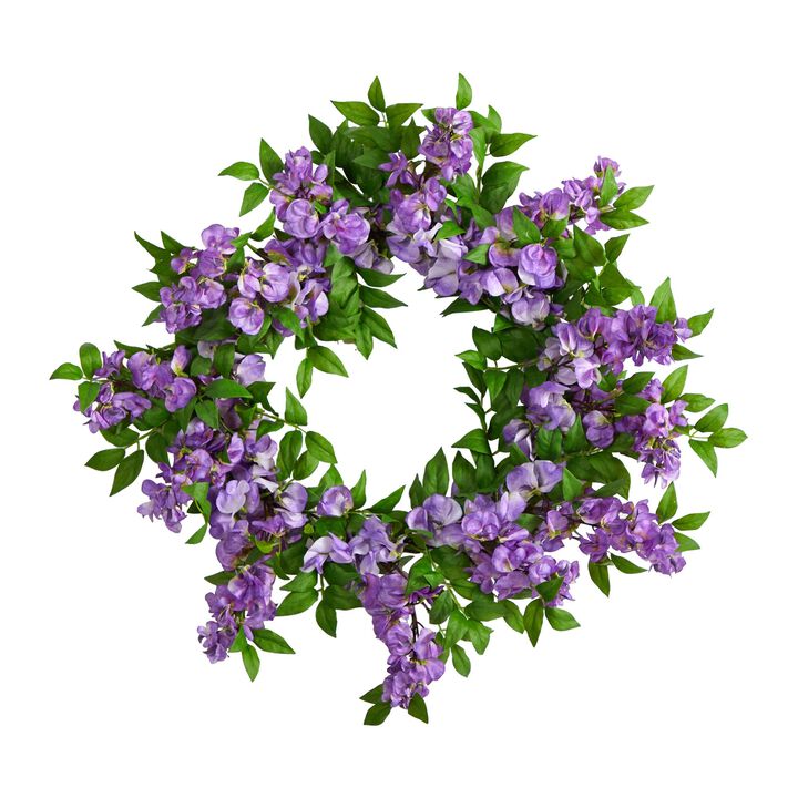 Nearly Natural 18-in Wisteria Artificial Wreath