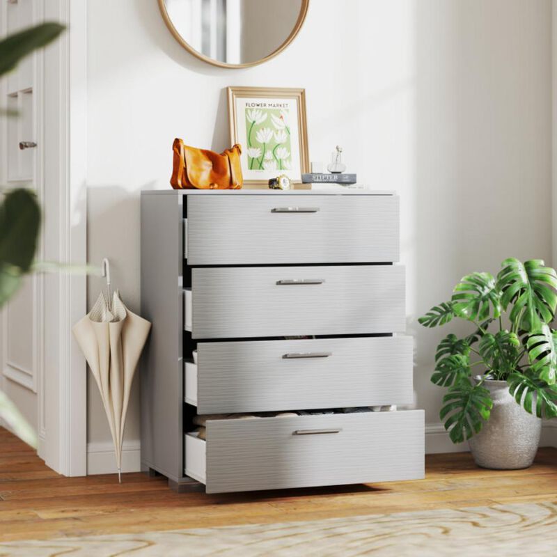 Hivvago 4 Drawer Storage Cabinet with Metal Legs Handles with Anti-Toppling Devices