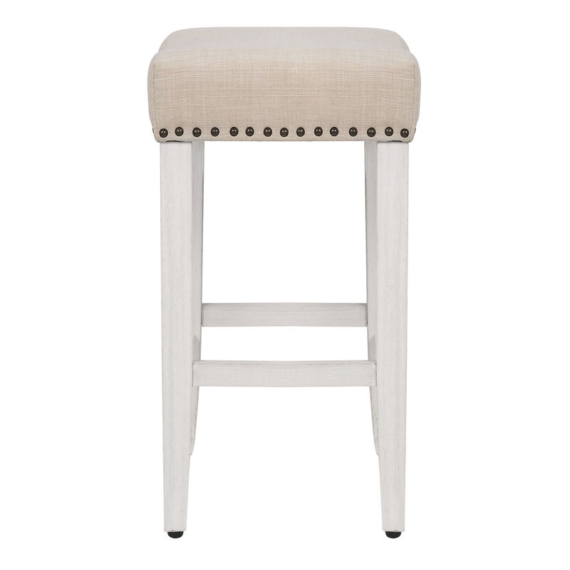 WestinTrends 24" Upholstered Saddle Seat Counter Stool (Set of 2)