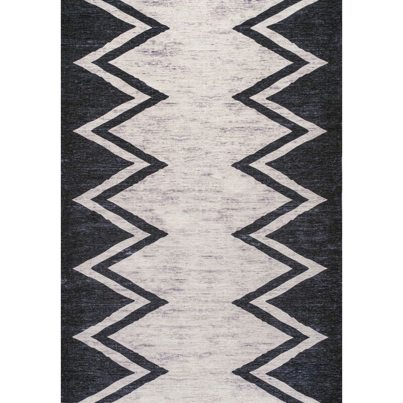 Siksak Modern Chevron Border Area Rug