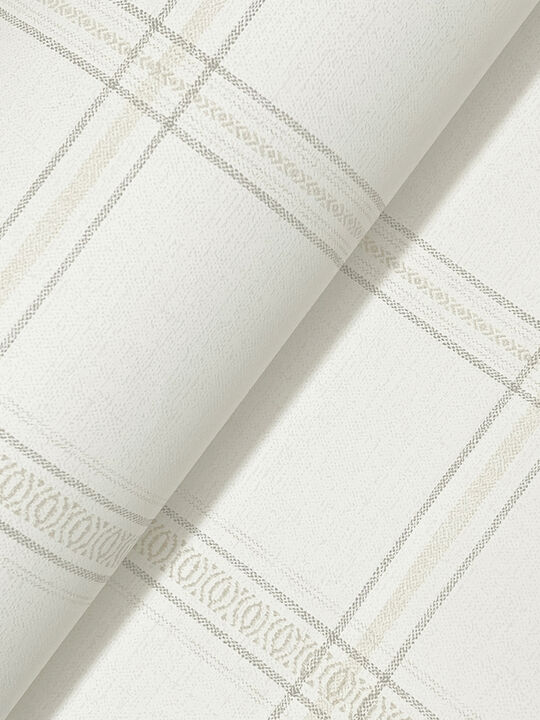 Auberge White Plaid Wallpaper (Set of 2)