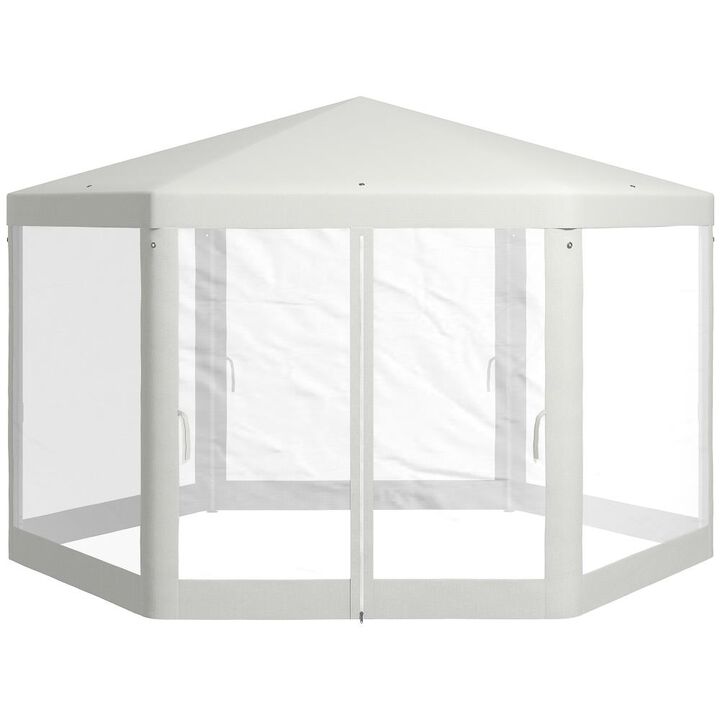 Hivvago 13' x 11' Hexagon Party Tent Canopy with Protective Mesh Walls