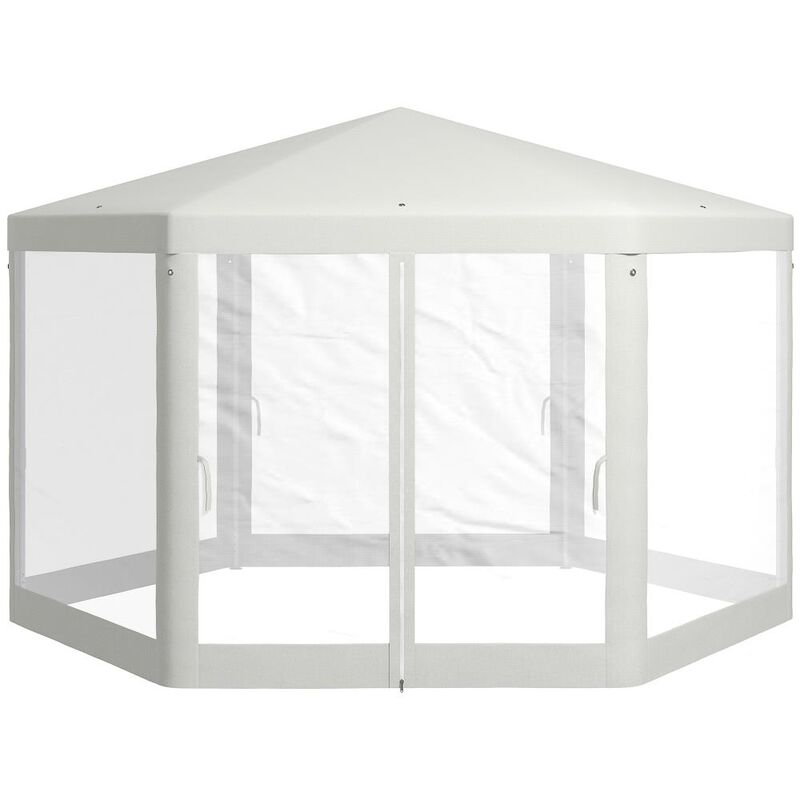 Hivvago 13' x 11' Hexagon Party Tent Canopy with Protective Mesh Walls image number 0