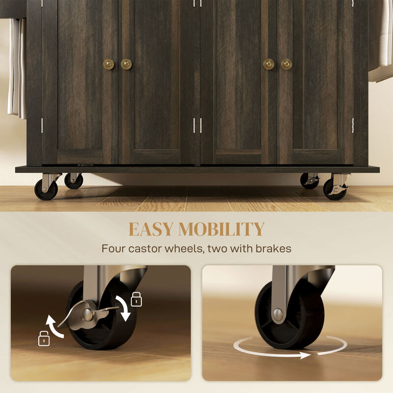Wooden Kitchen Island &ndash; Freestanding Organizer for Pantry & Kitchen image number 5